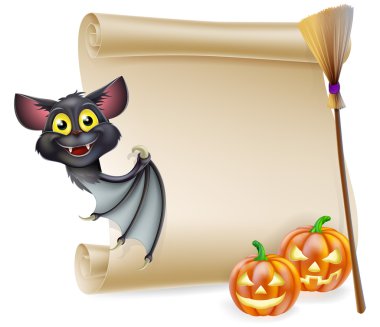 Halloween scroll with space clipart