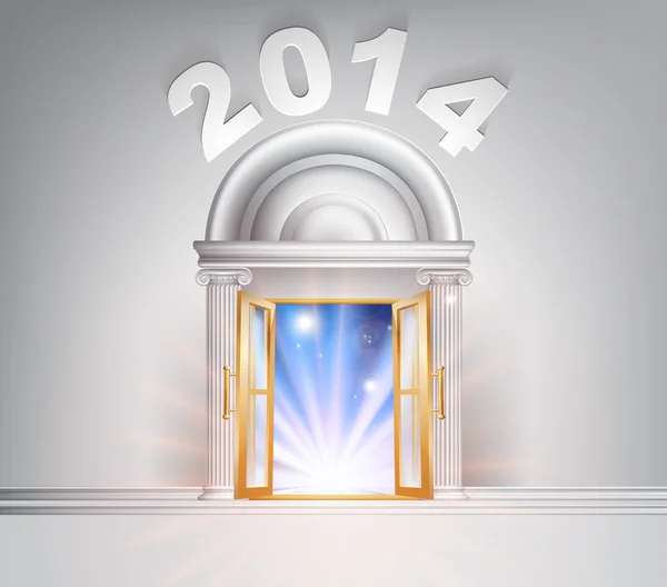 New Year Door 2014 — Stock Vector