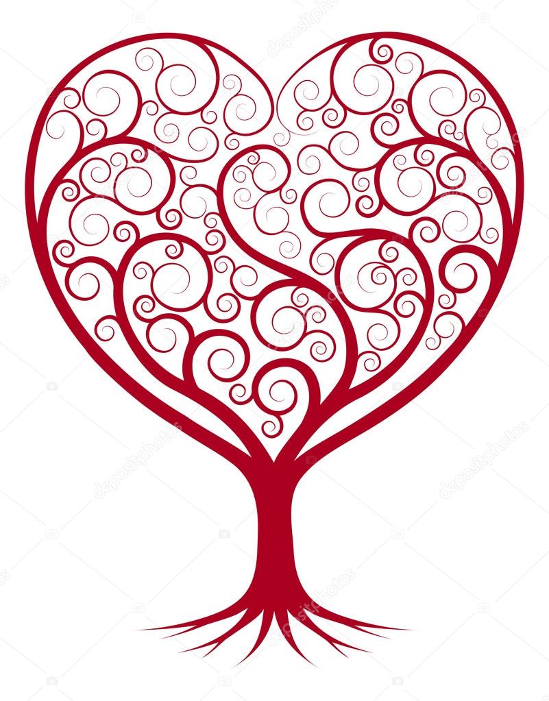 Abstract heart tree