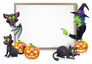 Cadı ve vampir yarasa halloween işareti