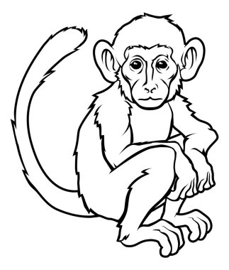 Stylised monkey illustration clipart