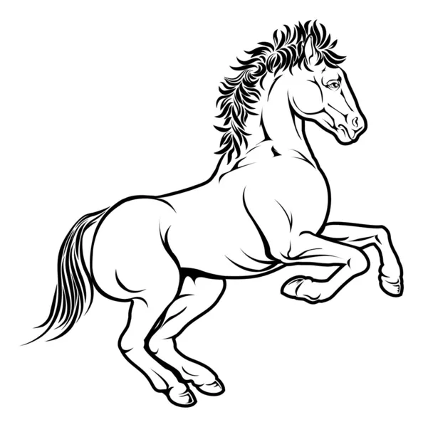 Ilustración de caballo estilizado — Vector de stock
