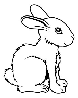 Stylised rabbit illustration clipart