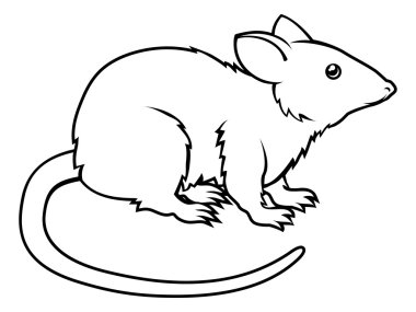 Stylised rat illustration clipart