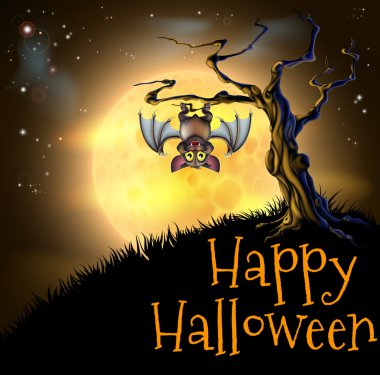 Turuncu halloween vampir yarasa arka plan