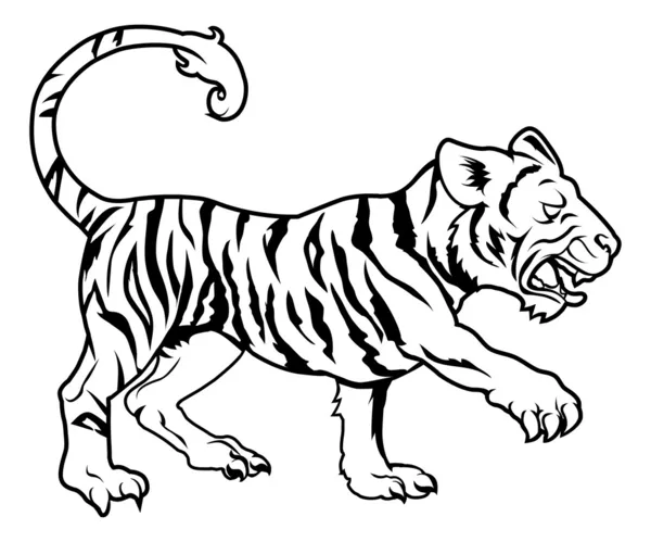 Illustrazione stilizzata della tigre — Vettoriale Stock