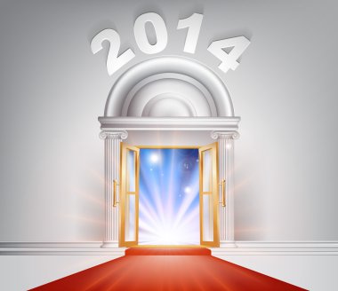 New Year Door 2014 Concept clipart