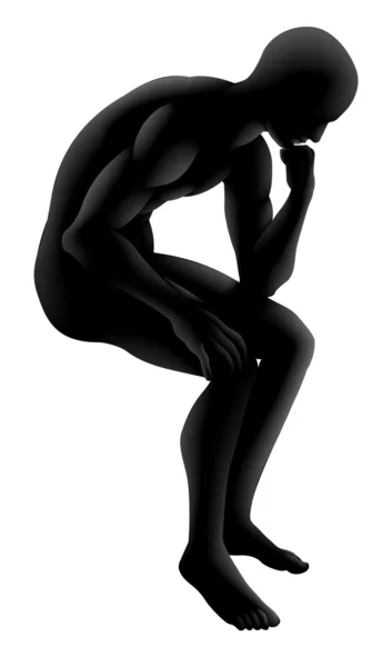 Il concetto di silhouette pensatore — Vettoriale Stock