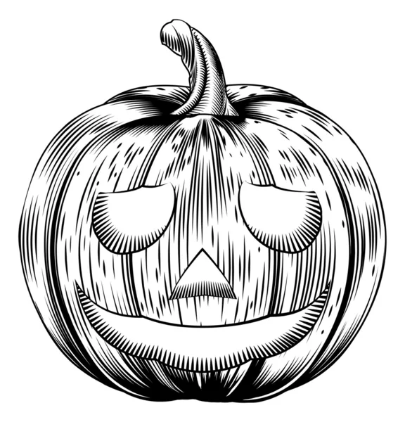 Vintage halloween pumpa — Stock vektor