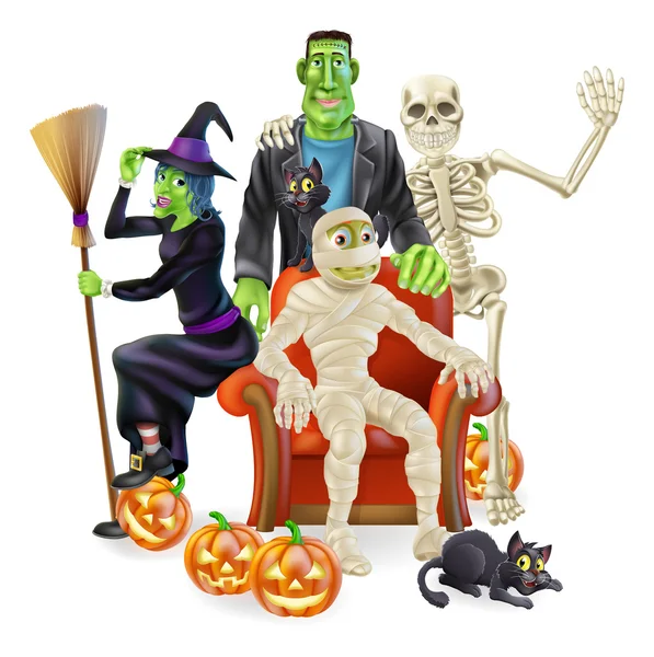 Gruppo festa di Halloween — Vettoriale Stock