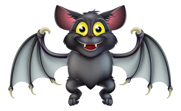 Bonito Halloween Bat Cartoon — Vetor de Stock