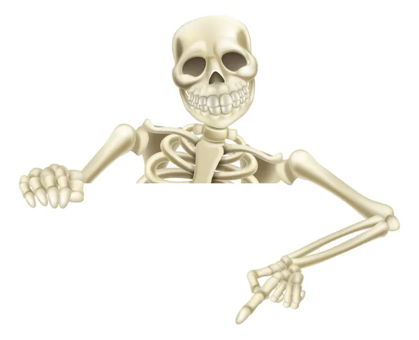 Skeleton Halloween skierowany w dół — Wektor stockowy