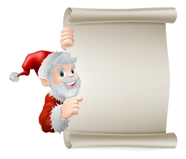 Cartoon santa Kerstmis scroll — Stockvector