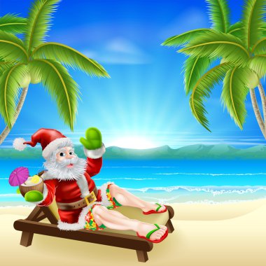 lato Boże Narodzenie scenę plaża santa