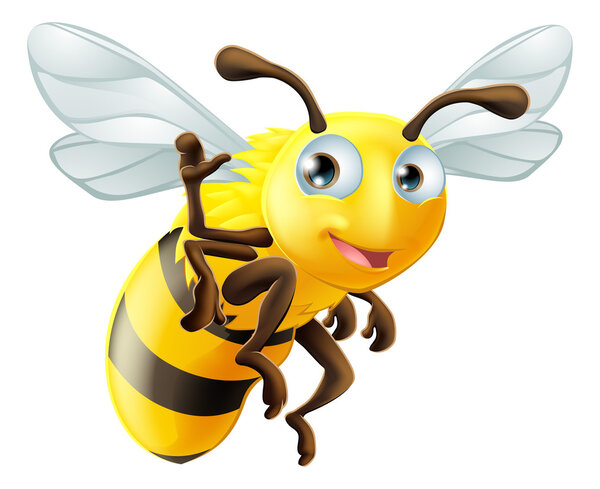 Cartoon Bee Waving
