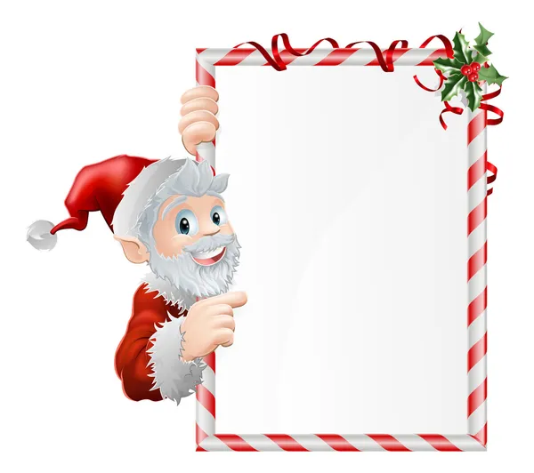 Santa cartoon xmas teken — Stockvector