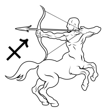 Sagittarius zodiac horoscope astrology sign clipart