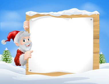 Noel Baba Noel işareti sahne kar