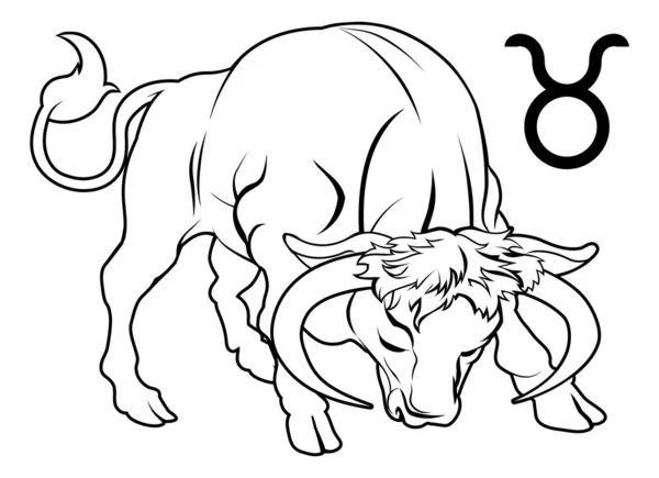 Horoscope zodiaque du Taureau signe astrologique — Image vectorielle