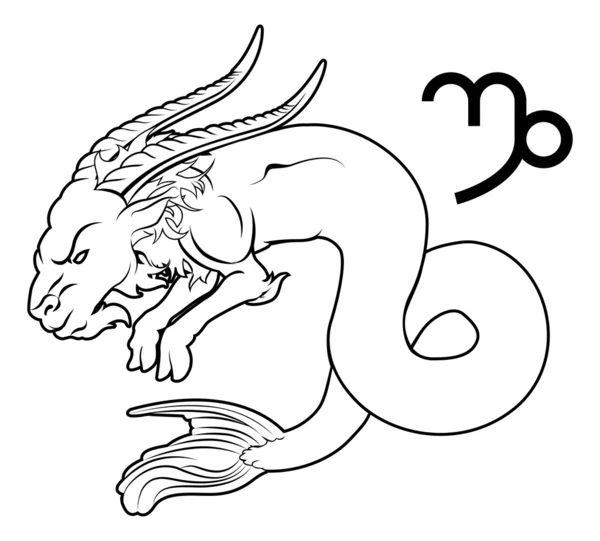 Signo de astrología del horóscopo del zodiaco capricornio — Archivo Imágenes Vectoriales