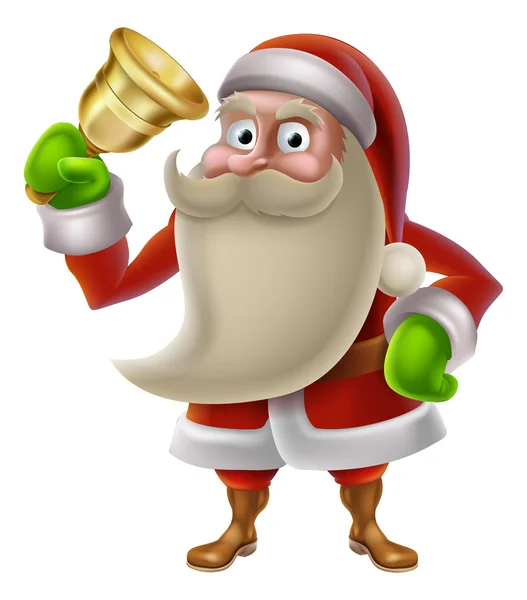 Άγιος Βασίλης που χτυπά ένα κουδούνι — Διανυσματικό Αρχείο