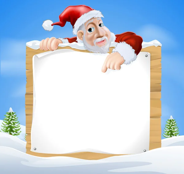 Santa claus teken winters tafereel — Stockvector