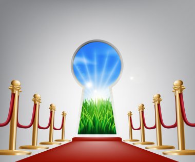 pastoral manzara anahtar deliği kapı