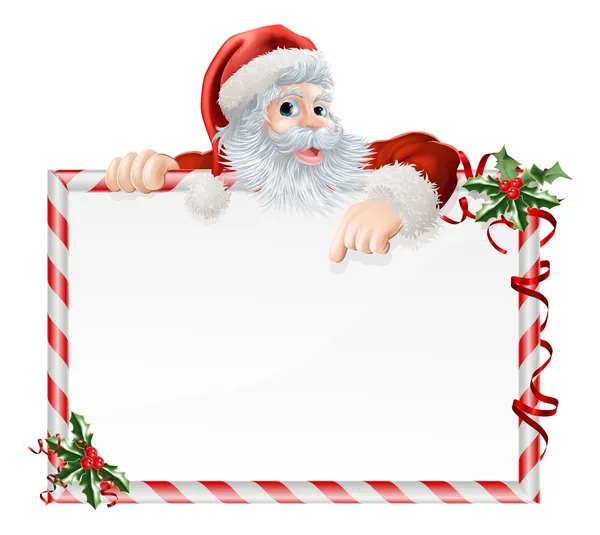 Santa Claus Cartoon Sign — Stock Vector