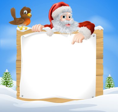 Noel Baba Noel kar sahne imzalamak