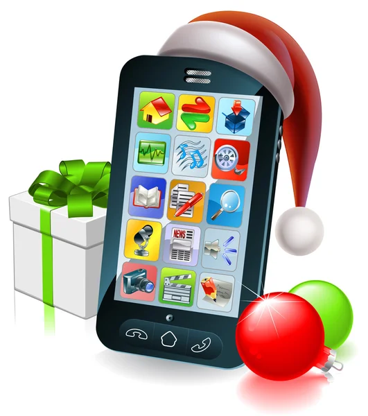 Vánoční obrázek mobilního telefonu — Stockový vektor