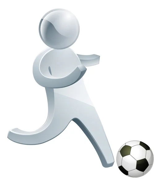 Football soccer silver man — Stock Vector