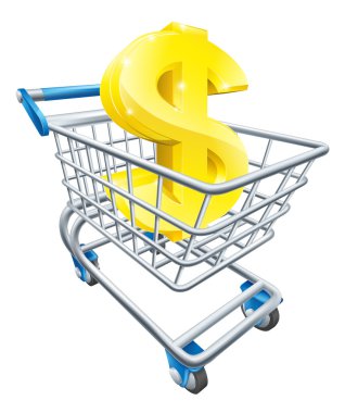 Dollar money trolley concept clipart