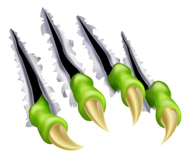 Monster claw hand tearing clipart