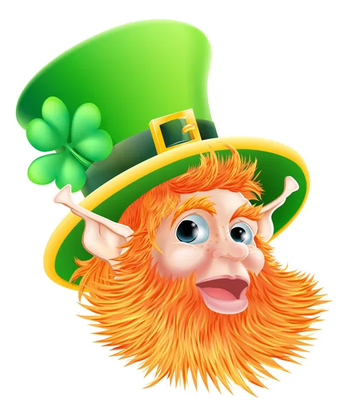 Giorno di St Patricks Leprechaun Face — Vettoriale Stock