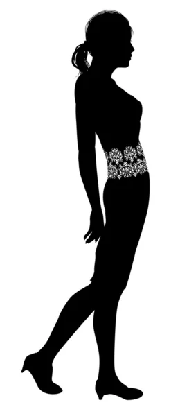 Silhouette profil femme — Image vectorielle