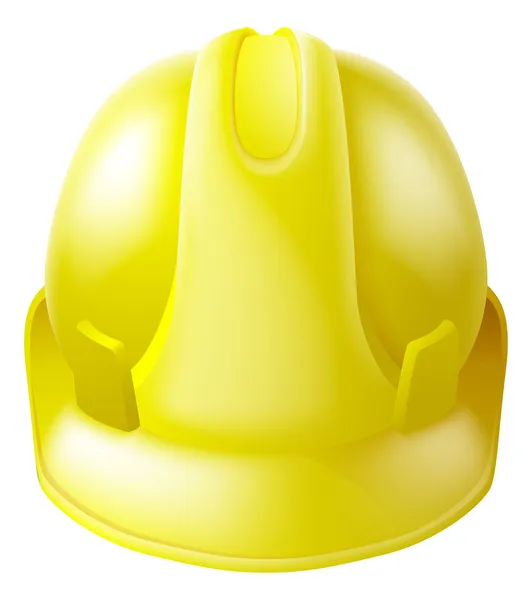 หมวกกันน็อคความปลอดภัยสีเหลือง Hard Hat — ภาพเวกเตอร์สต็อก