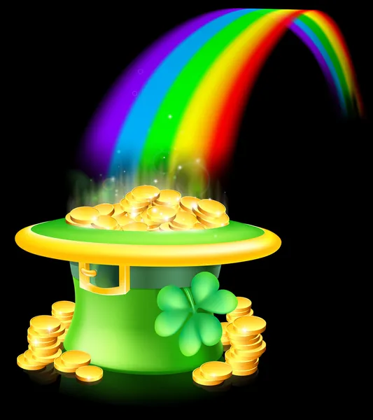 Gold at the end of the rainbow — Stock Vector