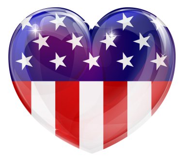 Amerikan bayrağı kalp sevmek