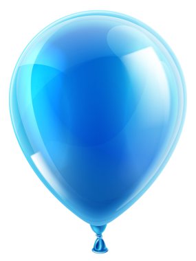 Mavi doğum günü veya parti balon