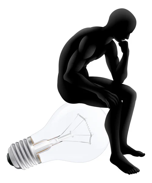 Thinker looking for an idea — Stock Vector