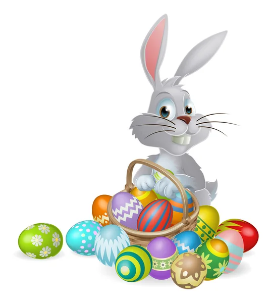 白色的复活节兔子、 巧克力蛋 — 图库矢量图片