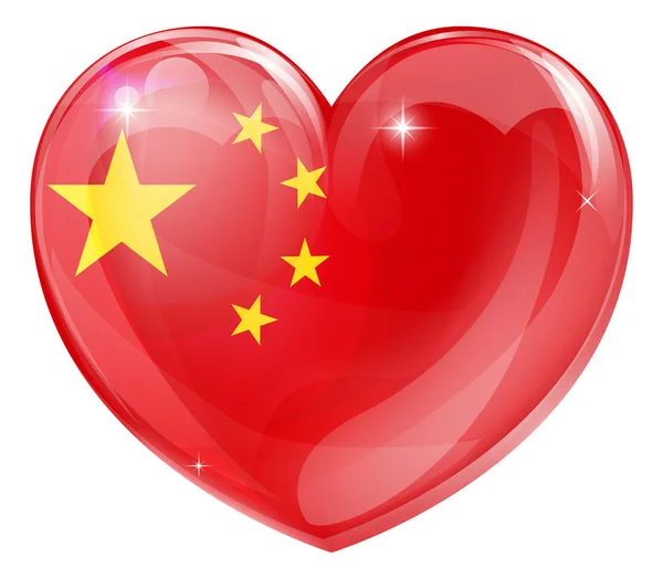China Flagge Liebe Herz — Stockvektor