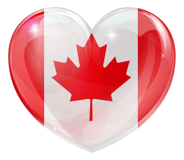 Vlag van Canada liefde hart — Stockvector