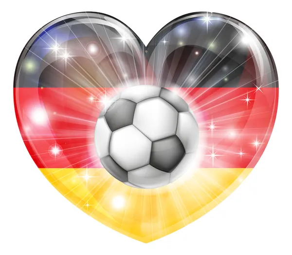 German soccer heart flag — Stock Vector