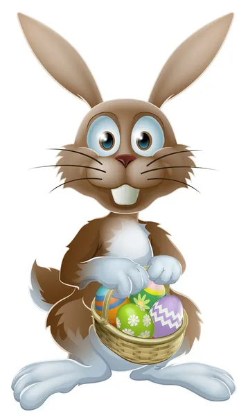 Easter bunny with chocolate eggs — Stock Vector