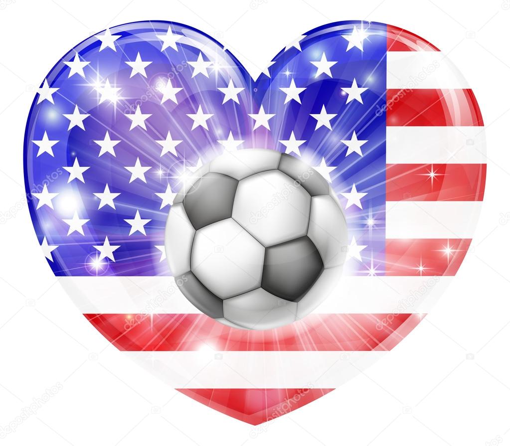 American soccer heart flag