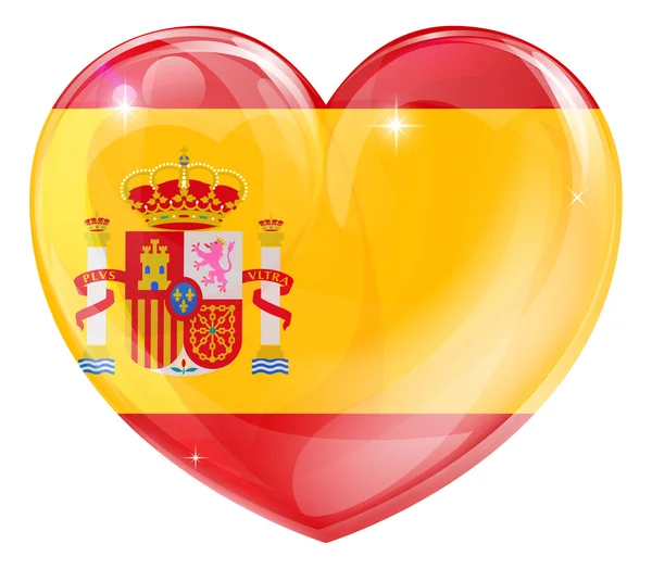 Espanha bandeira amor coração —  Vetores de Stock