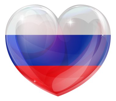 Rus bayrağı kalp sevmek
