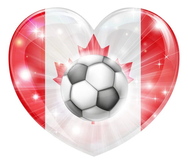 Canada voetbal hart vlag — Stockvector