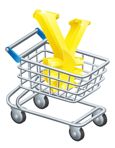 Yen geld trolley koffer concept — Stockvector